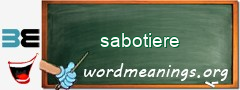 WordMeaning blackboard for sabotiere